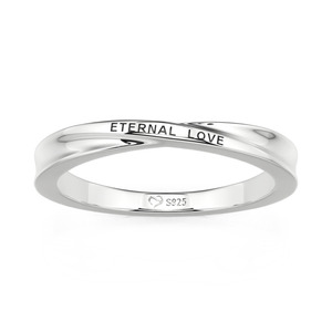 Bague de mariage pour homme Jeulia Twist gravée - Argent sterling plaqué rhodium, bijoux fins - Product Image 2