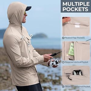 Camisas de Pesca UPF 50 Más Vendidas, Camisas Ligeras de Poliéster, Camisas de Alta Demanda, Camisas con Botones y Capucha - Product Image 2