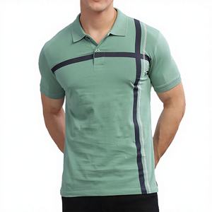 Camiseta Polo Personalizada OEM para Hombre, Camiseta Polo de Algodón de Manga Corta Informal con Rayas en Contraste, Fabricante de Camisetas Polo - Product Image 1
