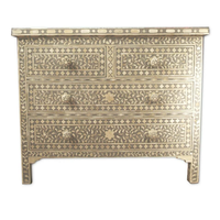 Coffre de table multicolore de qualité supérieure avec incrustation d'os/nacre Coffre à tiroirs à fleurs pour meubles de maison Meilleur coffre à tiroirs en incrustation d'os