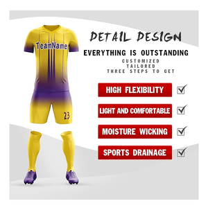 Uniformes cortos de poliéster transpirable de secado rápido con logotipo personalizado de alta calidad, precios al por mayor para adultos - Product Image 2