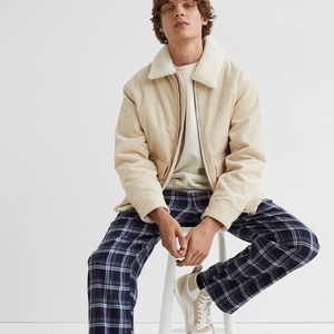 À la mode décontracté coupe ample toile flanelle pantalon pour hommes qualité supérieure 100% coton respirant écologique séchage rapide - Product Image 4