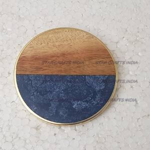 Posavasos Redondos de Madera y Resina Estilo Americano, Decoración de Mesa, para Fiestas de Cumpleaños, Utensilios de Cocina, Diseño Único - Product Image 3