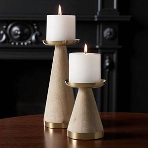 Luxury Modern Wooden Metal <b>Candle</b> Holder <b>Set</b> Handmade Directly Manufacturer for Home Use <b>Christmas</b> Easter <b>Gift</b> Flameless Pillar - Product Image 3