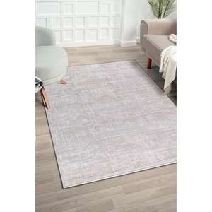 Alfombra Moderna Beige Zett ZE008 de Netline Home Depot, 60% Viscosa y 40% Acrílico, Antideslizante, Fácil de Limpiar, Duradera - Product Image 1