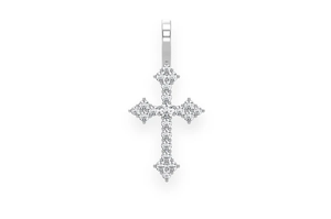 2023 nouveautés à la mode plaqué or collier de mariage jésus croix pendentif vacances cadeau Moissanite religieux fleur conception - Product Image 5