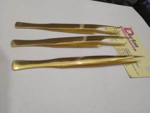 Pince à cils plaquée or brillant logo privé poignée de conception de poisson en acier inoxydable pince à épiler d'extension de cils pour cils - Product Image 3