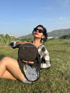 Stylish Cowhide Fur Sling Bag Handbag New Western Collection of Fringe Crossbody Shoulder Round Bags Women's Multi Uses Bag - Product Image 6