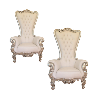Tandhy Craft Luxury Sliver Throne Sillas Respaldo alto Royal Wedding Chair eventos para novio y novia silla comercial fuente directa - Product Image 3