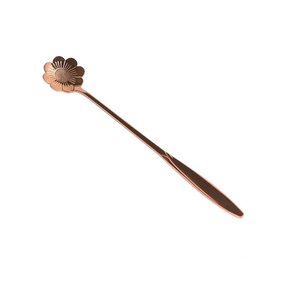 Postre de oro de acero inoxidable y cobre de primera calidad y cuchara de té Flor de metal/Cuadrado/Diseño redondo para obsequios y venta - Product Image 1