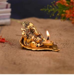 Nouvelle Bonne Chance Décoratif Or Antique Ganpati bappa Terrarium centre de table pièce d'exposition articles polyvalents - Product Image 4