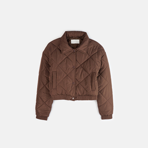 Chaqueta de bombardero para mujer, prendas de vestir informales, de punto, de algodón, impermeable, a prueba de viento, de invierno, con cremallera y cuello levantado - Product Image 1