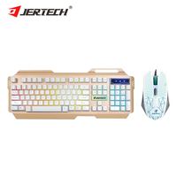 Ensemble clavier-souris espagnol personnalisé pour PC avec rétroéclairage arc-en-ciel Jertech KM950 Combo clavier et souris de jeu pour ordinateur Gamer LED