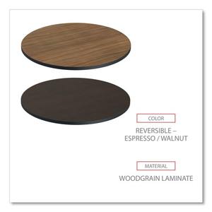 Alera ALETTRD36EW 35.5 In. Espresso/<b>Walnut</b> Round Reversible Melamine <b>Table</b> Top Contemporary Design - Product Image 6