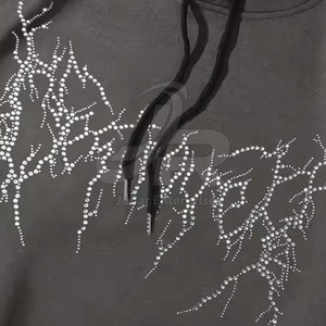 ผู้ผลิตจากปากีสถาน เสื้อฮู้ดผู้ชายประดับเพชรเทียม ขายส่ง เสื้อฮู้ดผู้ชายประดับเพชรเทียม มีสินค้าในสต็อก - Product Image 4