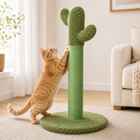 Griffoir pour chat en forme de cactus avec corde en sisal, base durable et écologique pour chats d'intérieur, emballage en carton, OEM/ODM, montage facile