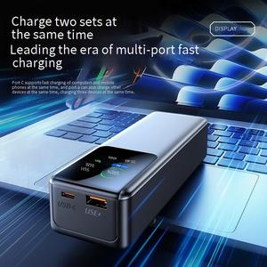 แบตเตอรี่สำรองแบบพกพาขนาด10000มิลลิแอมป์ชั่วโมงพร้อมระบบชาร์จเร็วความจุสูงแบบ2-in-1เครื่องชาร์จเร็วไร้สายแบบมีสายที่ชาร์จแบตเตอรี่สำรอง - Product Image 5