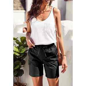 Shorts de sport pour femmes à taille haute, extensibles, légers, respirants, pour le yoga, la course à pied, le fitness, l'entraînement estival, avec logo personnalisé - Product Image 2