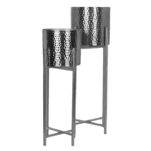 Lot de 3 pots de fleurs martelés en métal de qualité supérieure pour la décoration de la maison et du jardin - Product Image 3