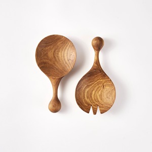 Cucharas de madera para mezclar ensaladas juego de corte de ensalada de madera de alta calidad precio barato de productor directo - Product Image 2