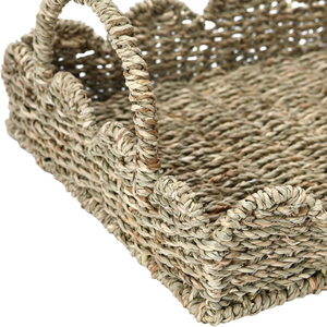 Vente en gros Plateau en jonc de mer festonné de ferme pour la décoration et l'organisation de la maison de la table basse fabriqué au Vietnam - Product Image 3