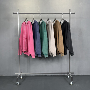 Sweat à capuche pour homme en vente chaude, vente en gros, personnalisé, délavé à l'acide, en molleton français, en coton lourd, surdimensionné, à fermeture éclair - Product Image 4