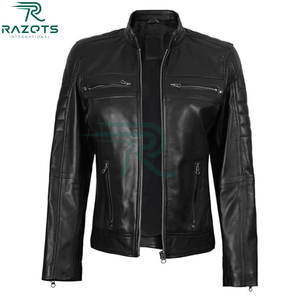 Nouvelle conception, fabrication sur mesure, vente en gros, veste en cuir pour femmes, veste en cuir lourd sur mesure avec couleurs personnalisées - Product Image 2