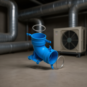 Tecnosystemi 90 Coude flexible pour systèmes CVC, crochets de raccordement au sol, joints toriques pour tuyaux ondulés (ABS) - Product Image 3