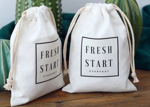 ถุงผ้ามัสลินแบบเชือกดึงเดี่ยวรีไซเคิลได้สำหรับส่งอาหารบรรจุชา-ของขวัญและงานฝีมือใช้ด้วยการพิมพ์ซิลค์สกรีน - Product Image 4
