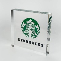 Blocs de logo en acrylique personnalisés sérigraphie impression numérique découpe laser gravure impression UV bloc Photo de marque d'entreprise Lucite