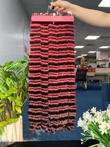 Venta al por mayor 100% cutícula alineada crudo vietnamita extensiones de cabello humano 30 pulgadas de longitud estirada onda natural 99J estilo de encaje de color - Product Image 4