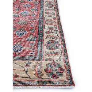 Tapis en laine noué à la main vintage grande surface Pae-2159, motif floral rouge et orange, pour salon ou couloir, idéal pour adolescents - Product Image 4