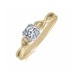 Bague de fiançailles torsadée éblouissante en diamants de laboratoire cultivés, F-VS2, produit fait main, or massif 14K, sertissage à griffes - Product Image 3