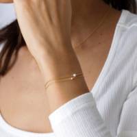 Bracelet en argent plaqué or avec perles d'eau douce luxueuses, couleur argent, ajustable, charme unisexe, bijoux de mode, cadeau pour fête ou mariage