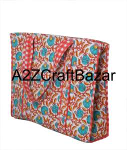 Bolsa de Mano Grande (más de 50 cm) de Algodón Hecha a Mano con Diseño Bohemio Indio, Ecológica, con Asas Largas para Mujer, Ideal para Compras - Product Image 4