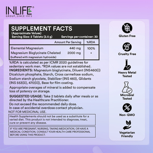 NLIFE 2000mg Glycinate de magnésium, formule à absorption élevée, 22% de magnésium élémentaire, soutient la santé des muscles, des nerfs et des os, pour adultes - Product Image 2