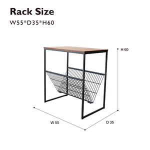 Table de chevet en métal avec porte-revues pour chambre à coucher salon - Product Image 3