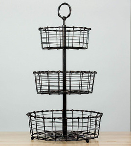 Organizador creativo de alambre de hierro y metal para el hogar y la Oficina, mesa de malla para almacenamiento de verduras, cesta para servir, cesta de frutas para la cocina del hogar - Product Image 5