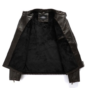 Veste d'hiver en cuir pour hommes Manteaux pour hommes Vêtements pour hommes Manteaux Faux cuir Vintage Biker Windproof Hot Jacket - Product Image 6