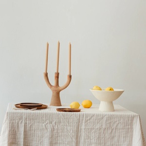 Bougeoir en bois à trois piliers fait à la main de l'exportateur indien pour les mariages fêtes de noël décor de table d'hôtel à domicile tarif de gros - Product Image 5
