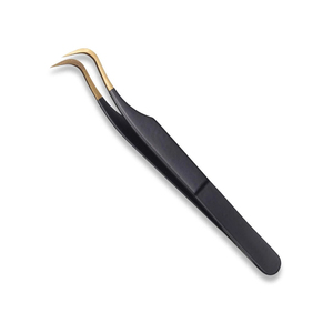 แหนบ Kaamir รุ่น Professional Strong Curved Smooth Fiber Tip ป้องกันแม่เหล็ก ทำจากสแตนเลสสตีล สีดำด้าน ทอง ขนาด 10 มม. จับถนัดมือ - Product Image 5