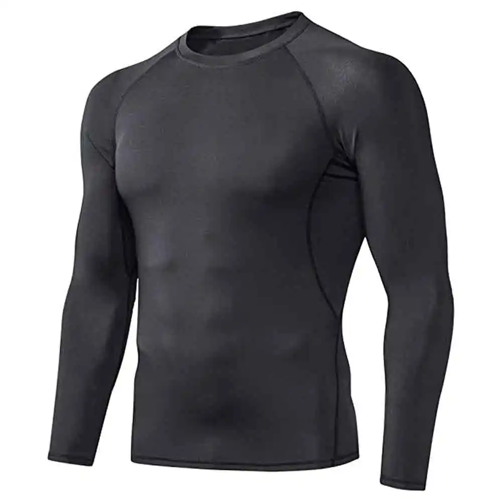 Men's Compression Shirt Long Sleeves Casual Tshirts for Men and Boys Popular Shirt Plus Size Men's shirts Workout Quick Dry