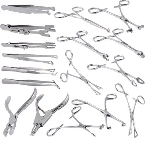 外科钢开口闭合针球夹钳不同开口形状镊子穿孔专业穿孔工具