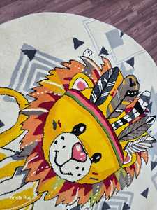 Carpet <b>Rugs</b> Cotton High <b>Tufted</b> Yellows 5 Feet Machine Made Micky Lion Toy <b>Rug</b> Indian Artisans Washable PET Friendly Medium Pile - Product Image 4