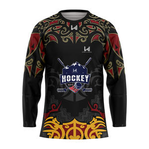 Maillots de hockey sur glace personnalisés imprimés par transfert thermique 100% polyester Adultes Unisexe Quatre directions extensibles Respirant Évacuation de l'humidité - Product Image 5