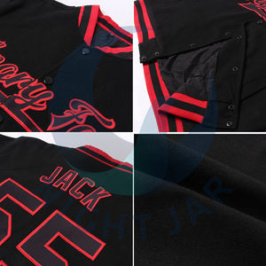 เสื้อแจ็กเก็ตเลตเตอร์แมนมีสไตล์ผ้าบางปกคอตั้งแขนหนังสำหรับฤดูหนาว - Product Image 5