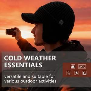 Gorro de punto de costilla cálido, tejido grueso de ajuste moderno de textura suave, perfecto para amantes de la moda, clima frío y ropa de calle - Product Image 5