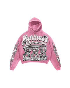 Ensemble de sweats à capuche de haute qualité en gros, impression sérigraphique, impression DTG, logo personnalisé, sweat-shirt tendance pour hommes, ensemble de sweats à capuche délavés à l'acide - Product Image 5