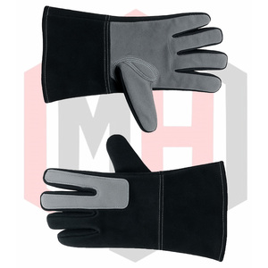 ถุงมือเชื่อมโลหะแบบยาว ทนความร้อน สีพื้น ผลิตตามสั่ง พร้อมโลโก้  คุณสมบัติความปลอดภัย หนัง 7 ออนซ์ 14 นิ้ว ผ้าถักลายเม็ด - Product Image 6