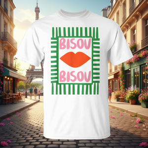 T-shirt retrò francese Bisous Paris Vacation Summer Vibes - Product Image 3